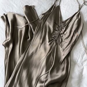 Elegant Taupe Satin Dress NWT